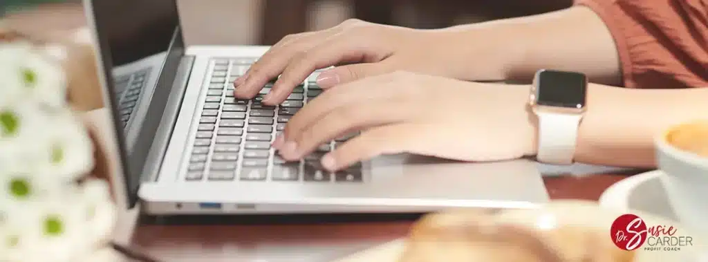 Fractional COO typing on a laptop